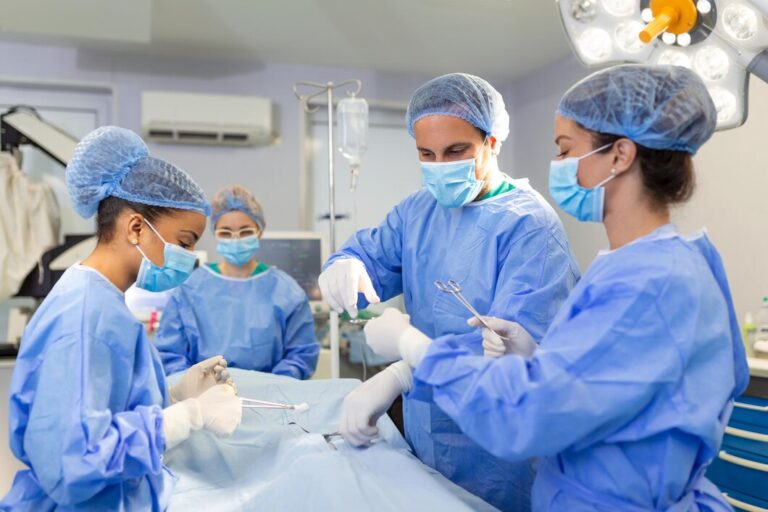 Doctors performing a surgery.